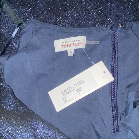 Teri Jon by Rickie Freeman Glitter-Embellished A-Line Dress size 18 - Picture 15 of 15